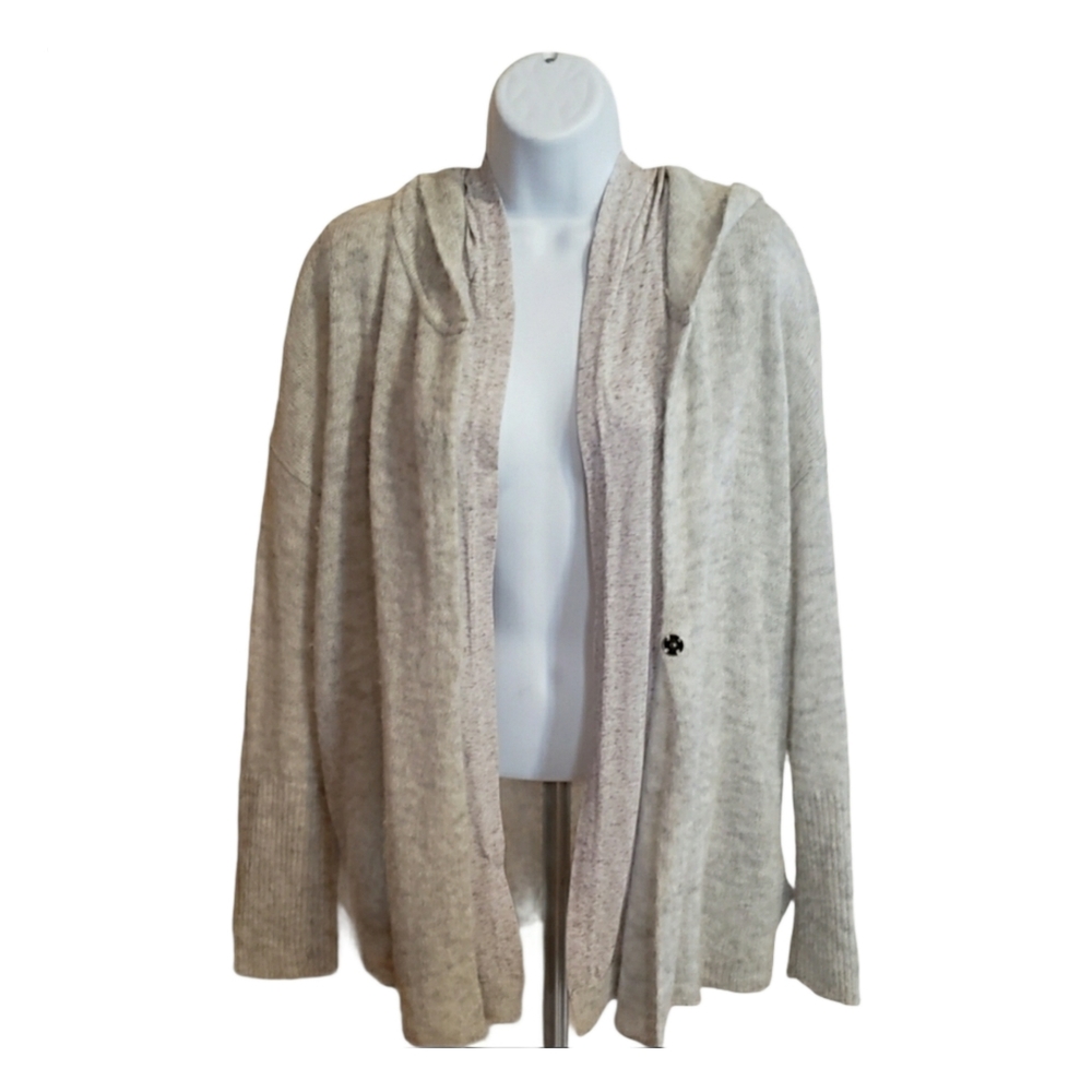 Al Paca Wool Blend Double Layered Hooded Cardigan